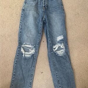 Distressed Blue Jeans